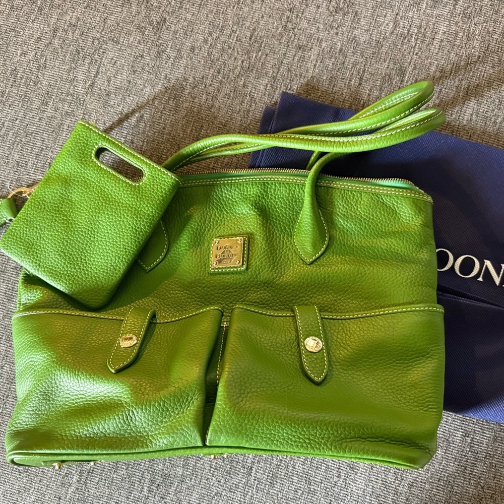 Dooney & Bourke Green Leather Tote Bag